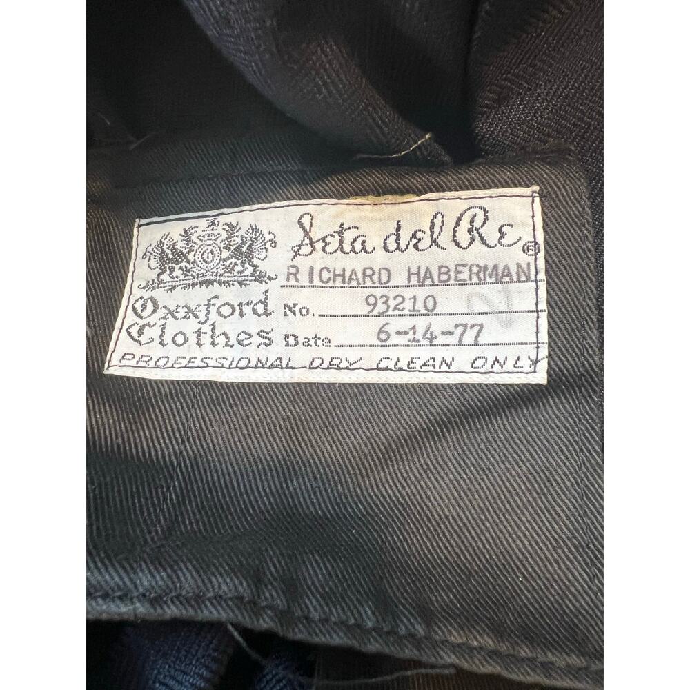 Oxxford Men's Pleated Dress Pants Navy Blue Herringbone Size 36 JP - Picture 10 of 11